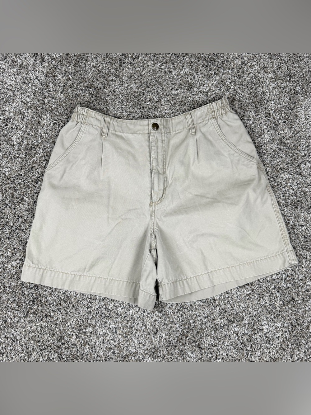 Sz 10 Women’s Royal Robbins Billy Goat Cotton Pleated Khaki Shorts Tan Beige